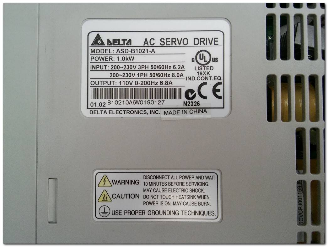 DELTA ASD-B1021-A 1,0KW ASDA-B AC SERVO DRIVE ASDB1021A 1KW SERVO SÜRÜCÜ