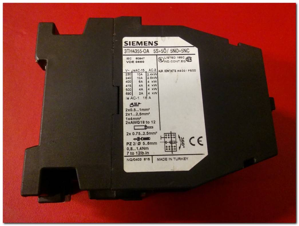 SIEMENS 3TH43 55E 3TH4355-0A 3TH43 YARDIMCI KONTAKTÖR