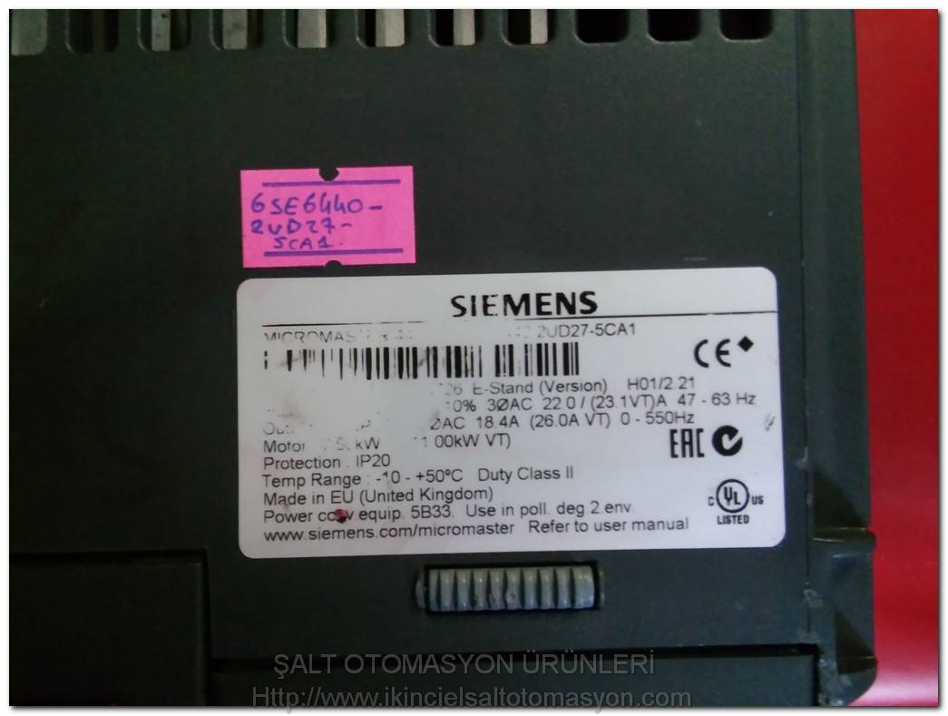 SIEMENS 6SE6440-2UD27-5CA1 MICROMASTER 440 11KW SÜRÜCÜ