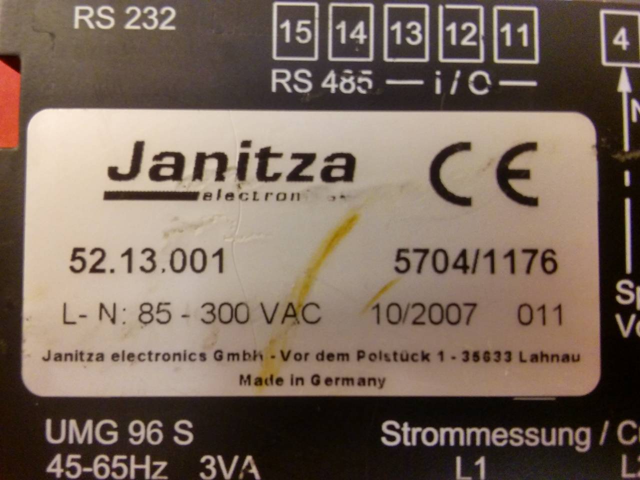 JANİTZA UMG 96 S 52.13.001 HABERLEŞMELİ DİJİTAL ENERJİ ÖLÇÜM CİHAZI