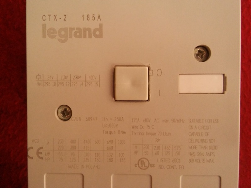 LEGRAND CTX-2 185A 90KW 185A KONTAKTÖR