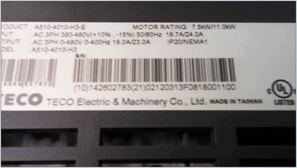 TECO A510-4010-H3-E A510-4010-H3 A510 11KW ENCODER KARTLI SÜRÜCÜ