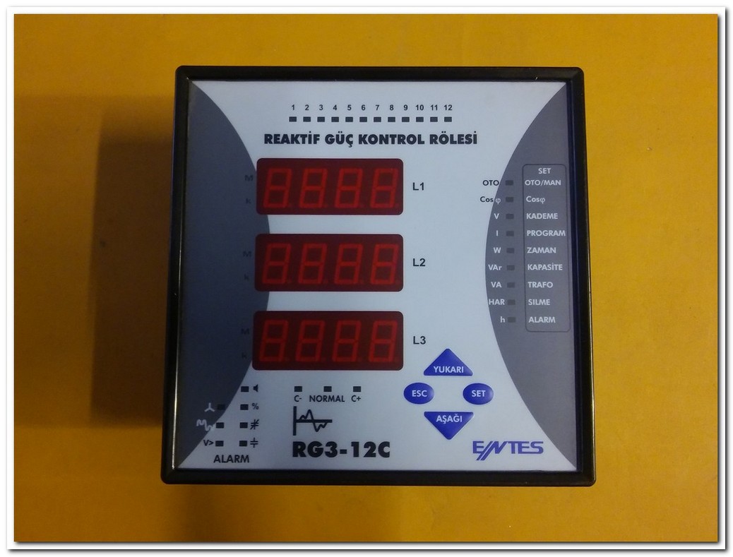 ENTES RG3-12C SIFIR KUTULU 12 KADEME REAKTİF GÜÇ KONTROL RÖLESİ