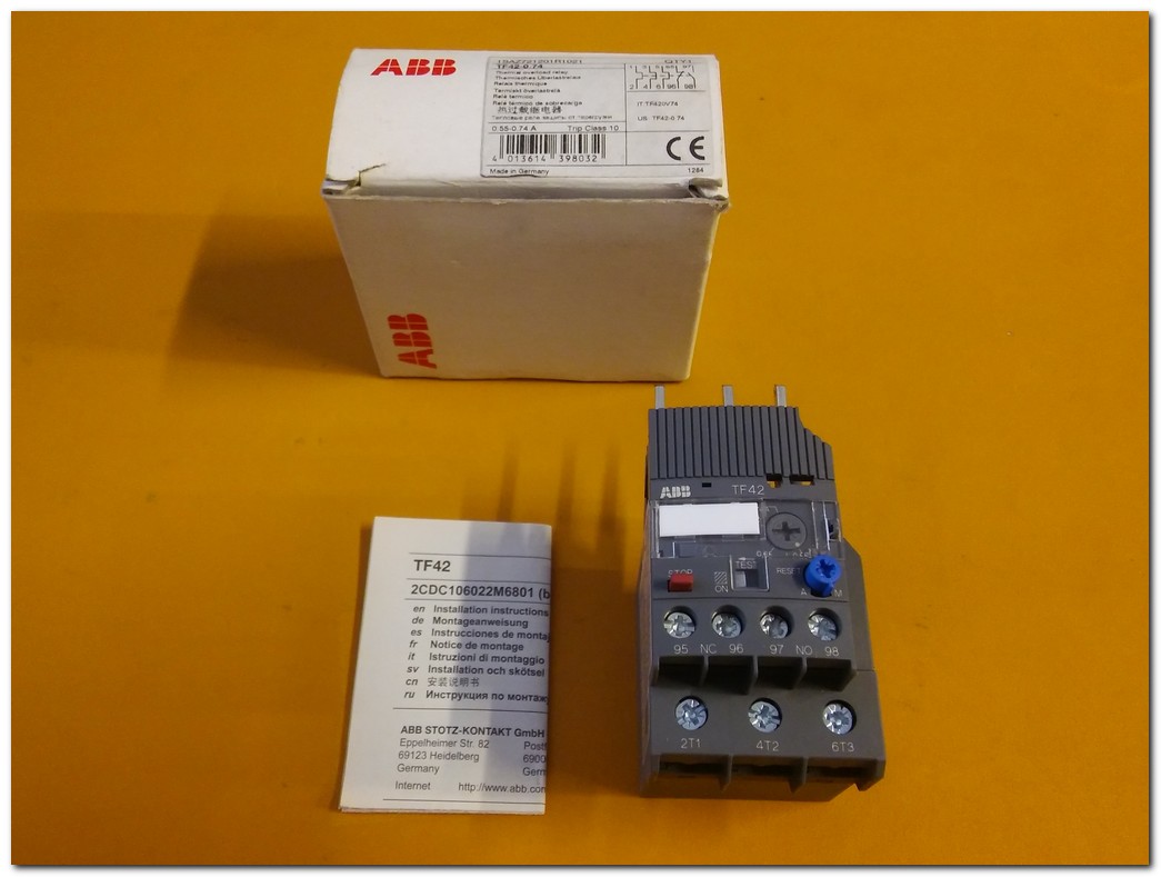 ABB TF42-0.74 1SAZZ721201R1021 SIFIR KUTULU TERMAL AŞIRI YÜK RÖLESİ