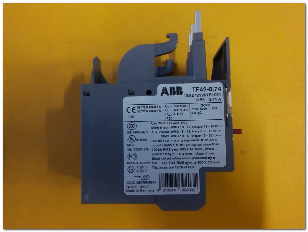 ABB TF42-0.74 1SAZZ721201R1021 SIFIR KUTULU TERMAL AŞIRI YÜK RÖLESİ