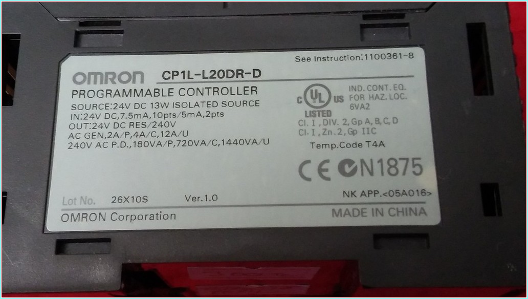 OMRON CP1L-L20DR-D PROGRAMMABLE CONTROLLER SYSMAC CP1L