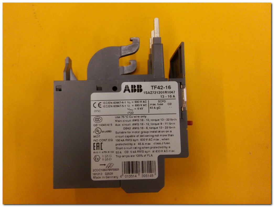 ABB TF42-16 1SAZ721201R1047 SIFIR KUTULU 13-16A TERMİK RÖLE
