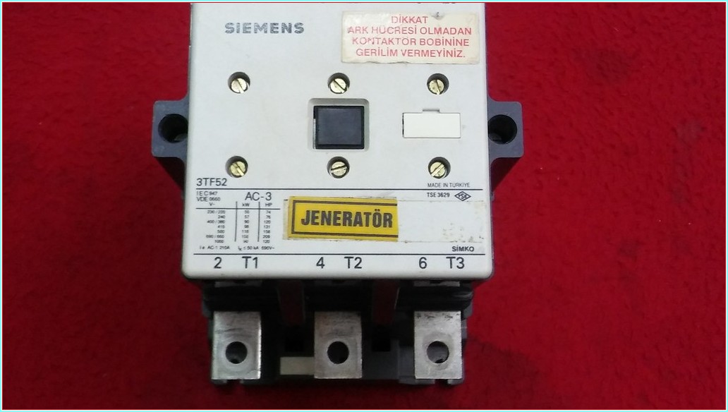 SIEMENS 3TF52 3TF52-22 3TF52 22-0AP0 210A KONTAKTÖR
