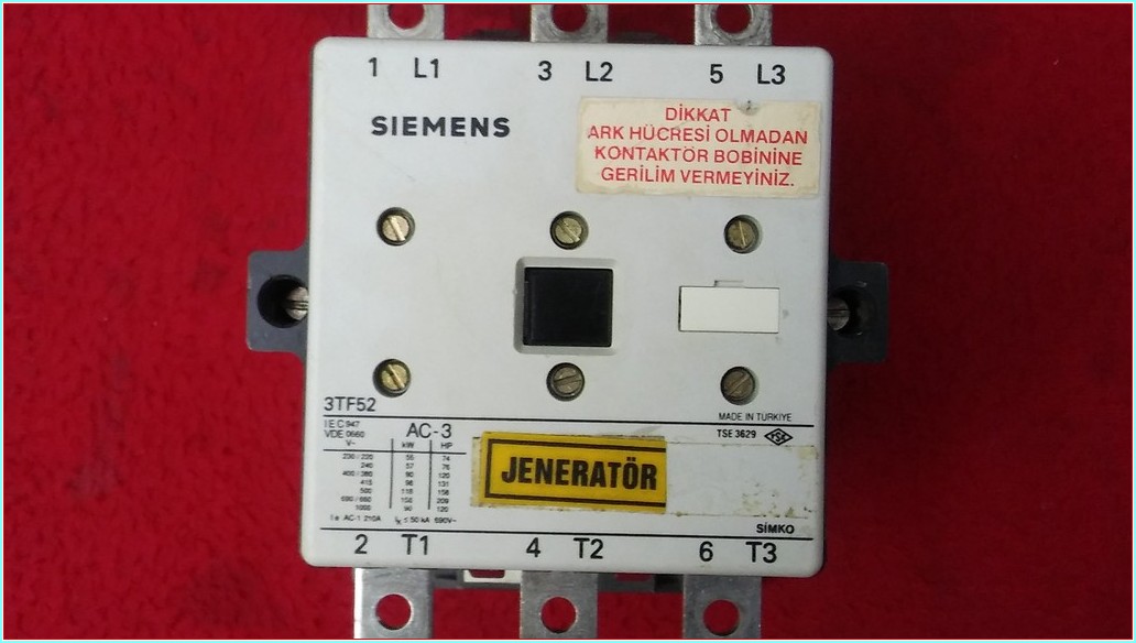 SIEMENS 3TF52 3TF52-22 3TF52 22-0AP0 210A KONTAKTÖR