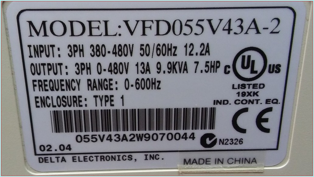 DELTA VFD055V43A-2 VFD055V43A
