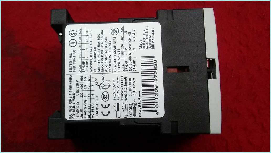 SIEMENS 3RT1017-1AF01 5,5KW 12A 110V SIFIR KUTULU KONTAKTÖR