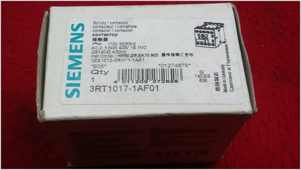 SIEMENS 3RT1017-1AF01 5,5KW 12A 110V SIFIR KUTULU KONTAKTÖR