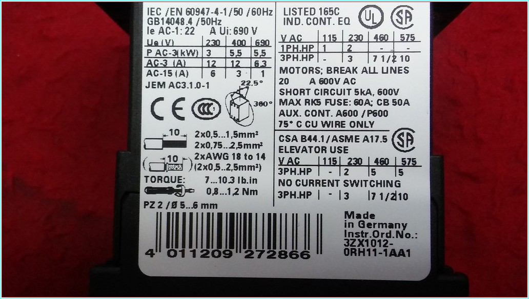 SIEMENS 3RT1017-1BB41 5,5KW 24V SIFIR KUTULU KONTAKTÖR