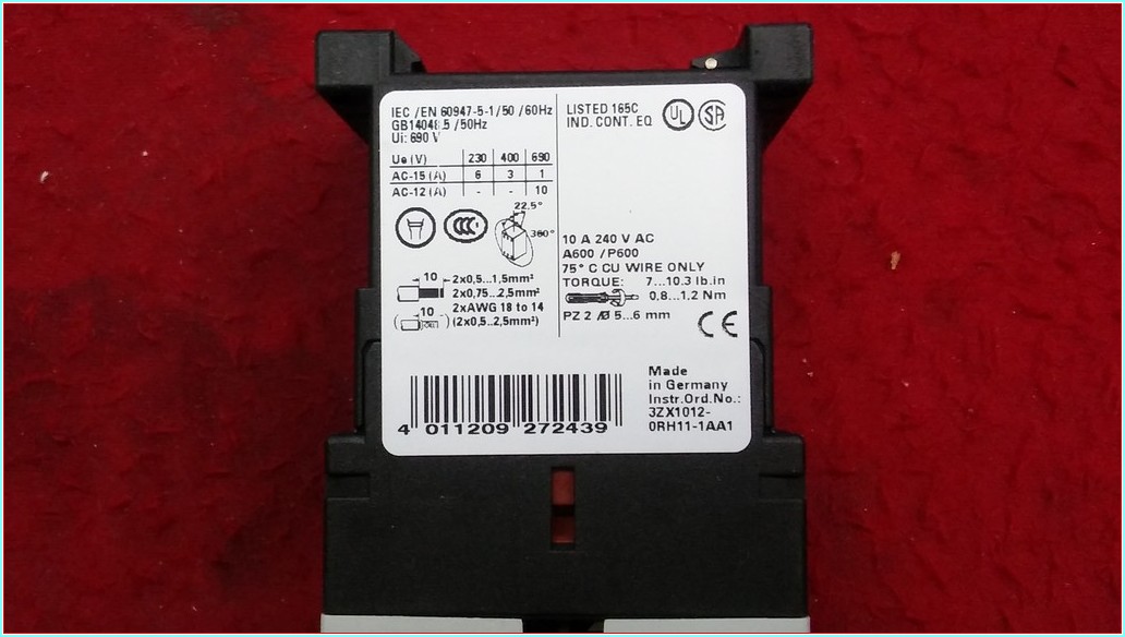 SIEMENS 3RH1122-1AF00 SIFIR KUTULU YARDIMCI KONTAK