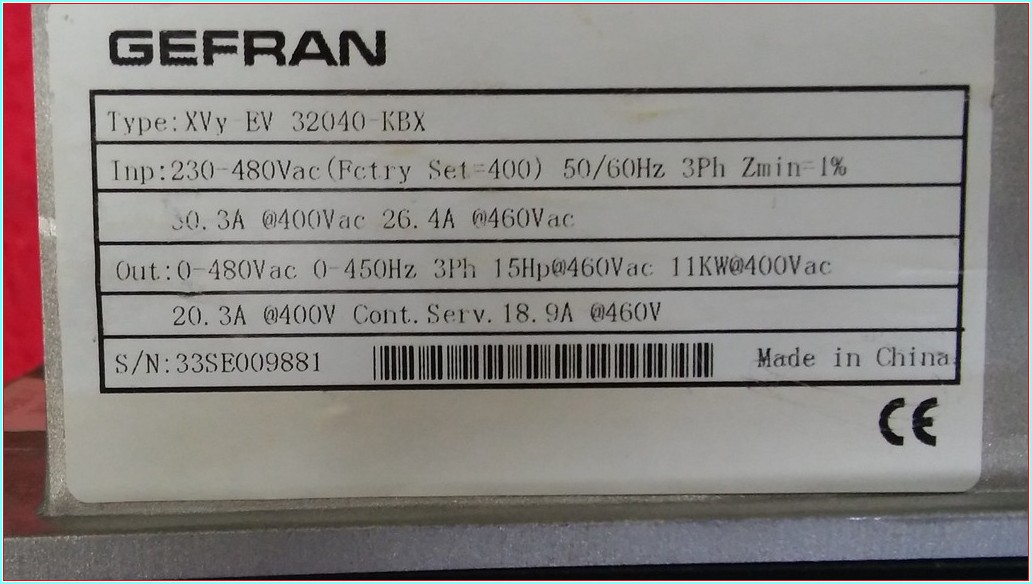 GEFRAN XVY-EV 32040-KBX 11KW SERVO SÜRÜCÜ