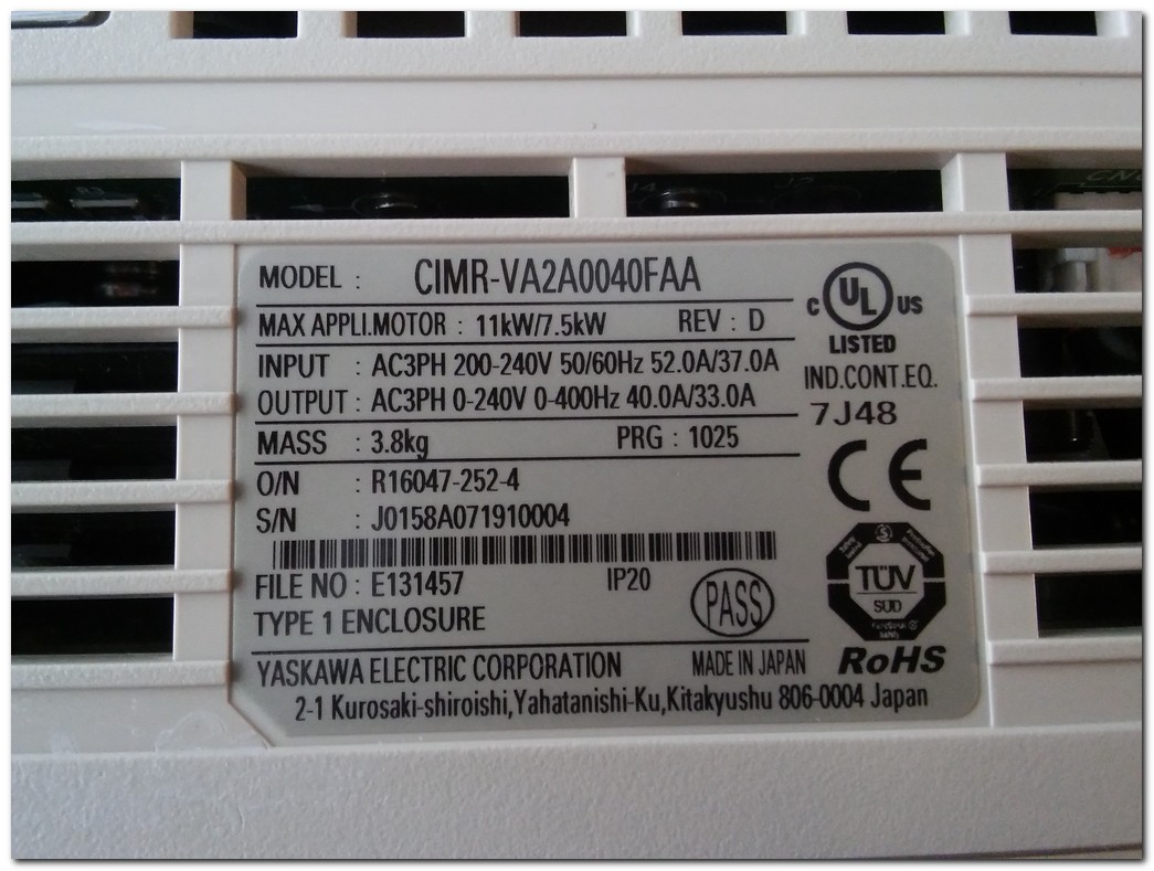 YASKAWA CIMR-VA2A0040FAA 11KW SÜRÜCÜ 3X220 V1000 11 KW INVERTER DRIVER