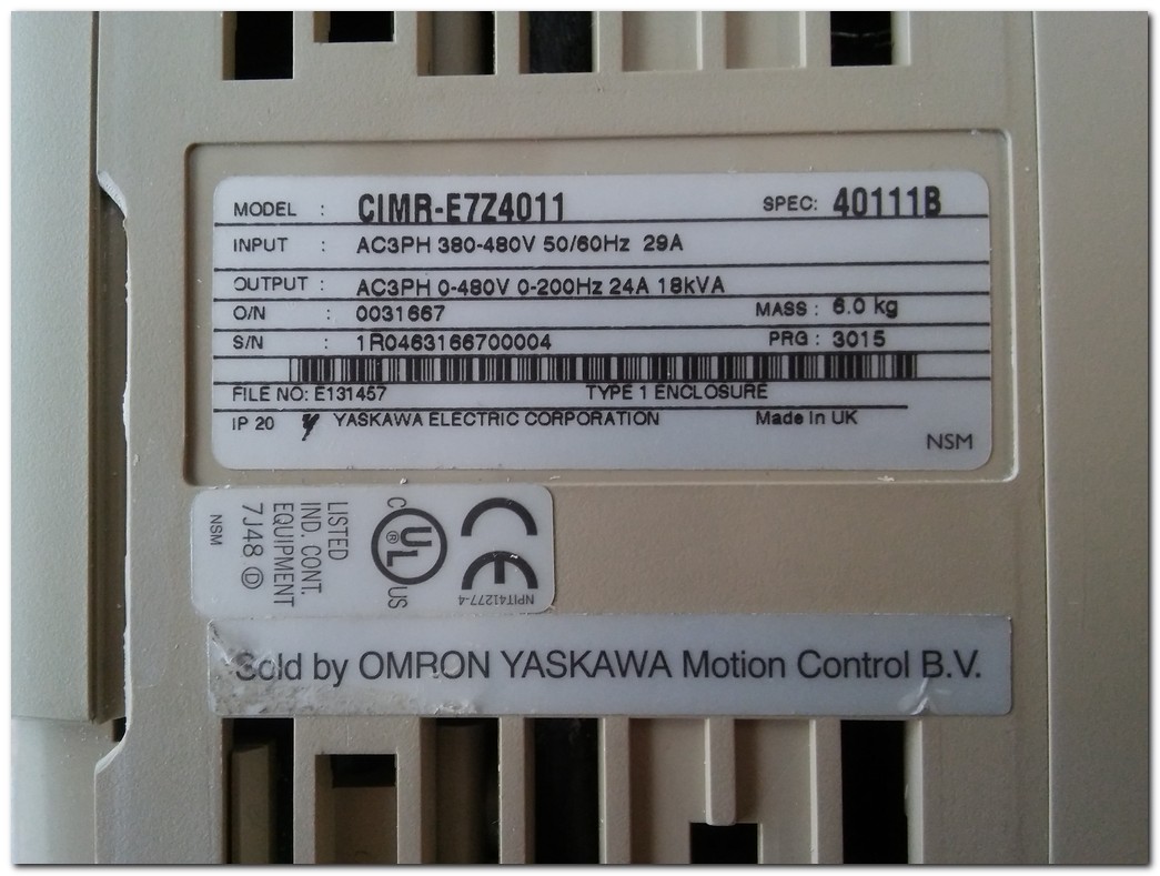 OMRON CIMR-E7Z4011 VARİSPEED E7 40111B 24A 11KW YASKAWA SÜRÜCÜ