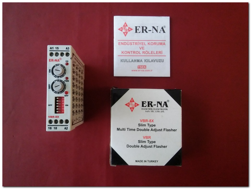 ER-NA VBR-8X SIFIR KUTULU MULTİ ZAMANLI FLAŞÖR RÖLE ÇOK FONKSİYONLU ZAMAN RÖLESİ