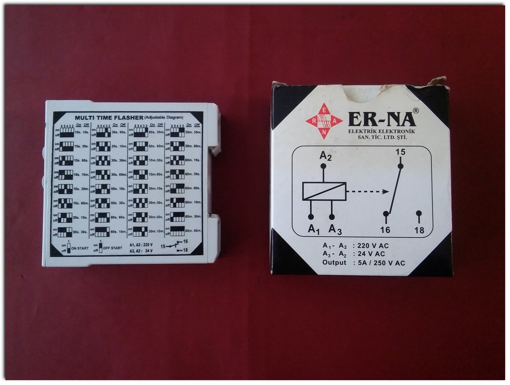 ER-NA VBR-8X SIFIR KUTULU MULTİ ZAMANLI FLAŞÖR RÖLE ÇOK FONKSİYONLU ZAMAN RÖLESİ
