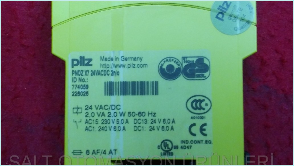 PİLZ PNOZ X7 774059 24 VAC/DC 2n/o EMNİYET RÖLESİ