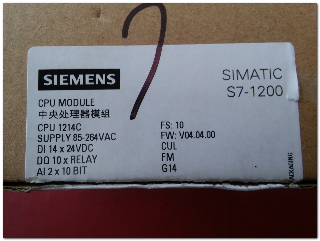 SIEMENS 6ES7214-1BG40-0XB0 6ES7 214-1BG40-0XB0 SIMATIC S7-1200 CPU MODULE SIFIR KUTULU PLC