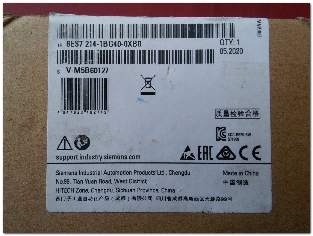 SIEMENS 6ES7214-1BG40-0XB0 6ES7 214-1BG40-0XB0 SIMATIC S7-1200 CPU MODULE SIFIR KUTULU PLC