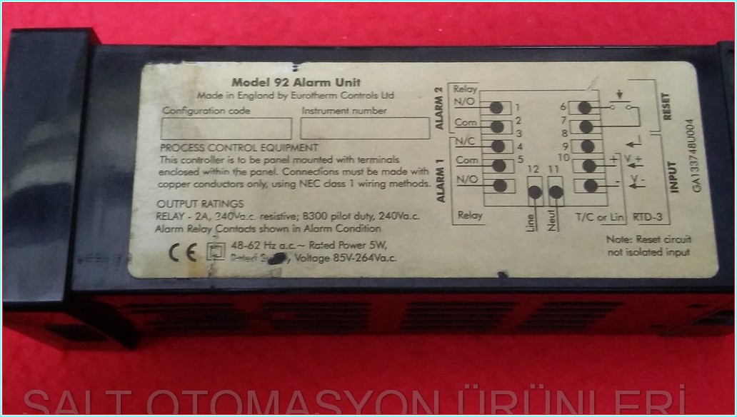 EUROTHERM MODEL 92 ALARM UNIT ALARM ÜNİTE DENETLEYİCİ