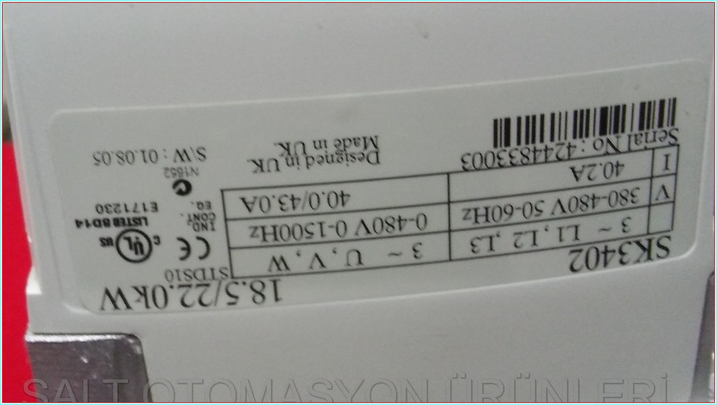 EMERSON SK3402 18,5-22KW SÜRÜCÜ HIZ KONTROL CİHAZI
