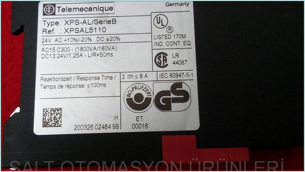 TELEMECANİQUE XPSAL5110 XPS-AL XPS-AL/SerieB EMNİYET RÖLESİ GÜVENLİK RÖLESİ