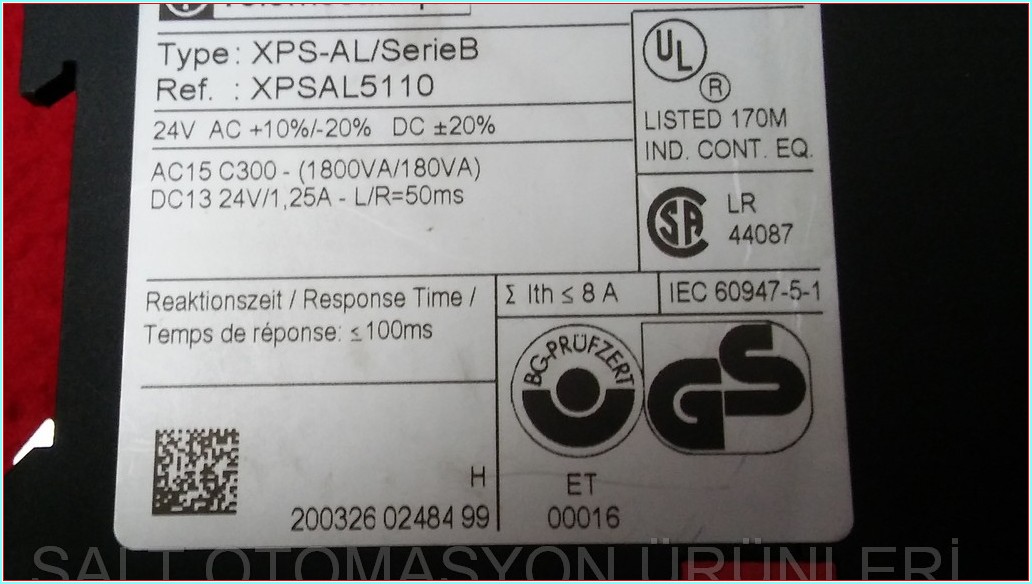 TELEMECANİQUE XPSAL5110 XPS-AL XPS-AL/SerieB EMNİYET RÖLESİ GÜVENLİK RÖLESİ