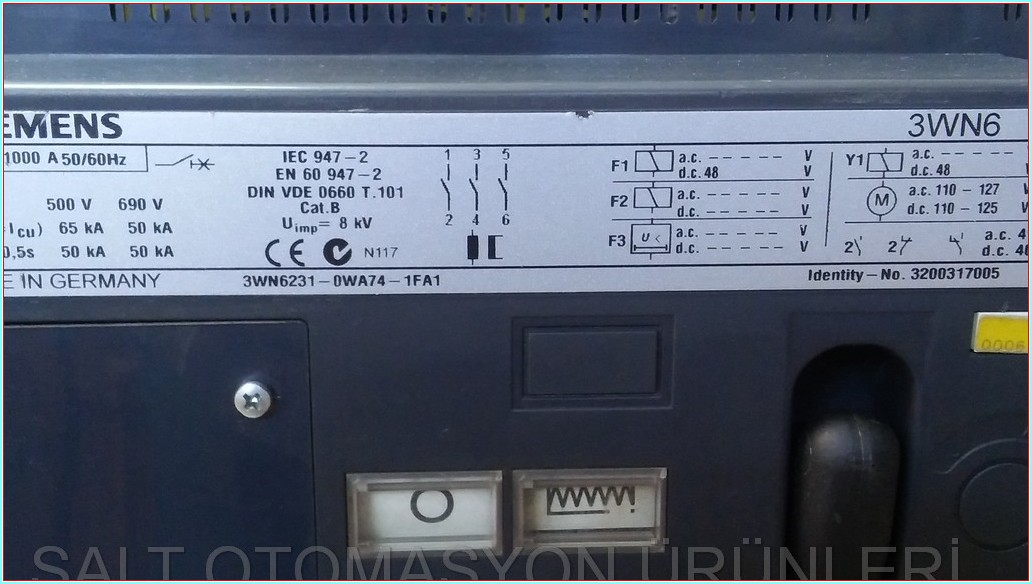 SIEMENS 3WN6231-0WA74-1FA1 3200317005 1000A MOTORLU MASTERPACT