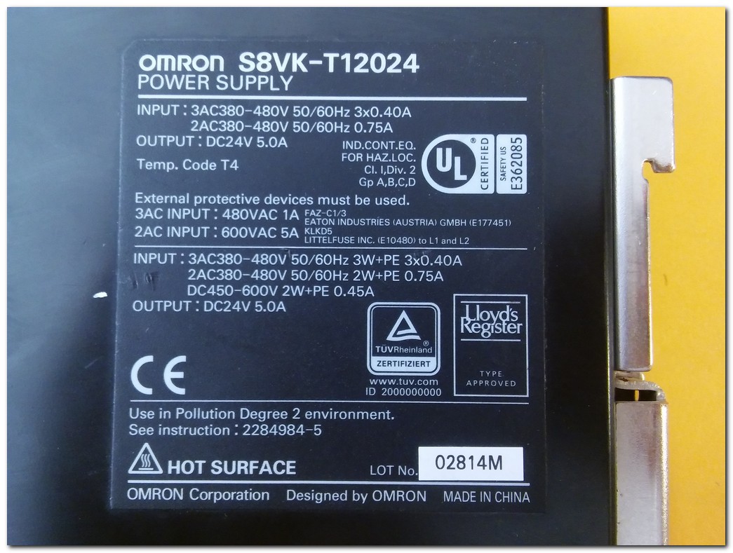 OMRON S8VK-T12024 5,0A POWER SUPPLY 5 AMPER GÜÇ KAYNAĞI