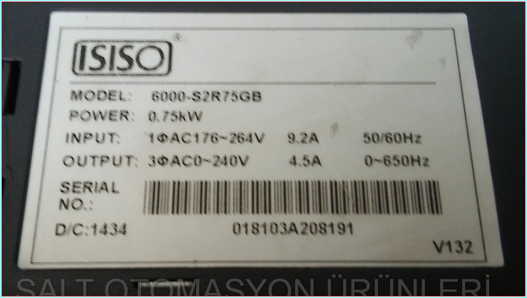ISISO 6000-S2R75GB 0,75KW SÜRÜCÜ
