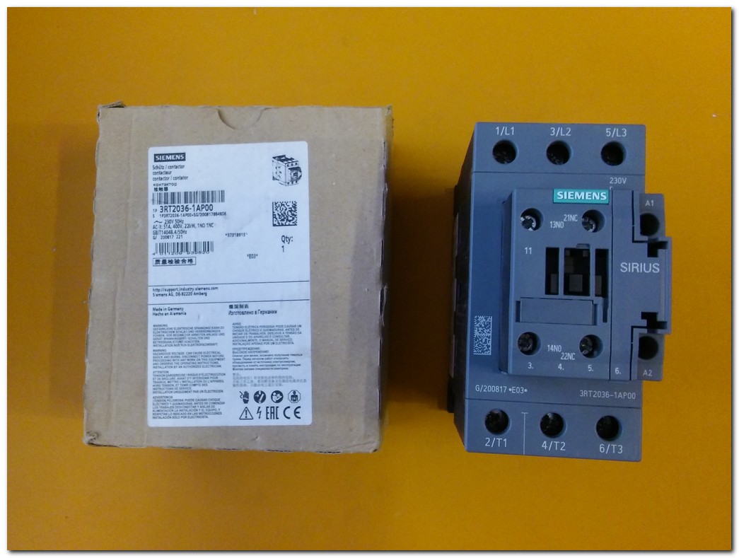 SIEMENS 3RT2036-1AP00 SIFIR KUTULU SIRIUS 22KW KONTAKTÖR
