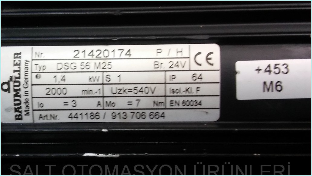 BAUMULLER DSG 56 M25 1,4 KW SERVO MOTOR
