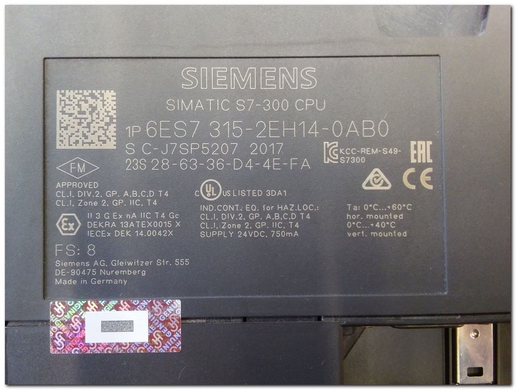 SIEMENS 6ES7 315-2EH14-0AB0 315-2EH 6ES7315-2EH14-0AB0 SIMATIC S7-300 CPU SIFIR KUTULU PLC