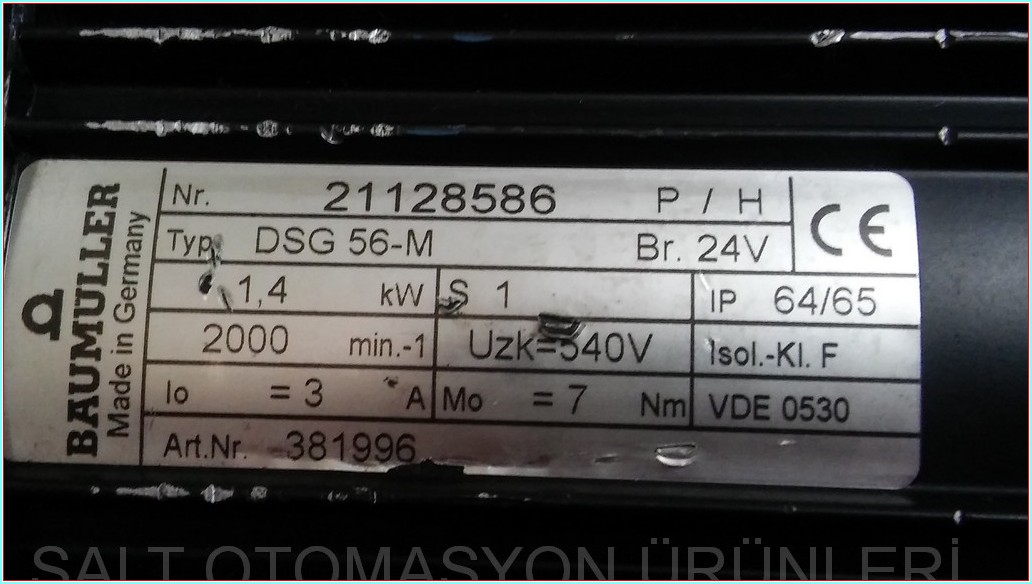 BAUMULLER DSG 56-M 1,4KW SERVO MOTOR
