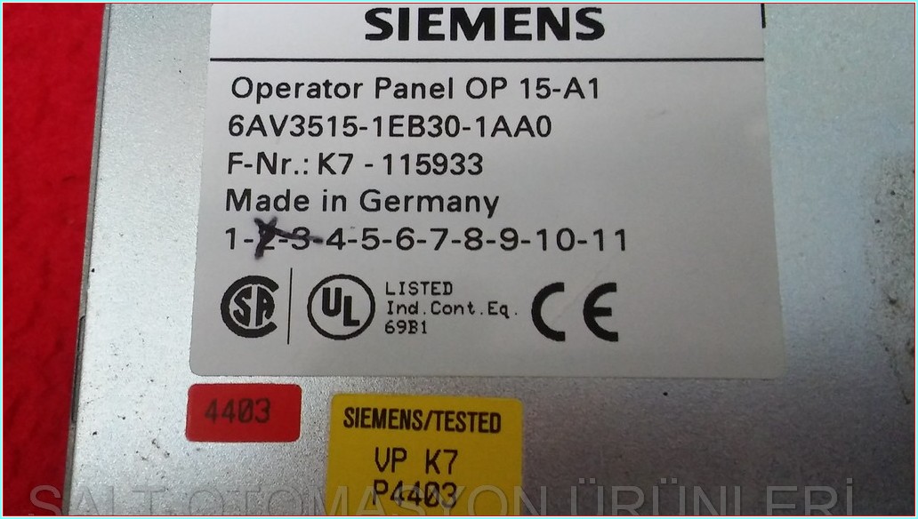 SIEMENS 6AV3515-1EB30-1AA0 COROS OP15 OP 15-A1 OPERATÖR PANEL
