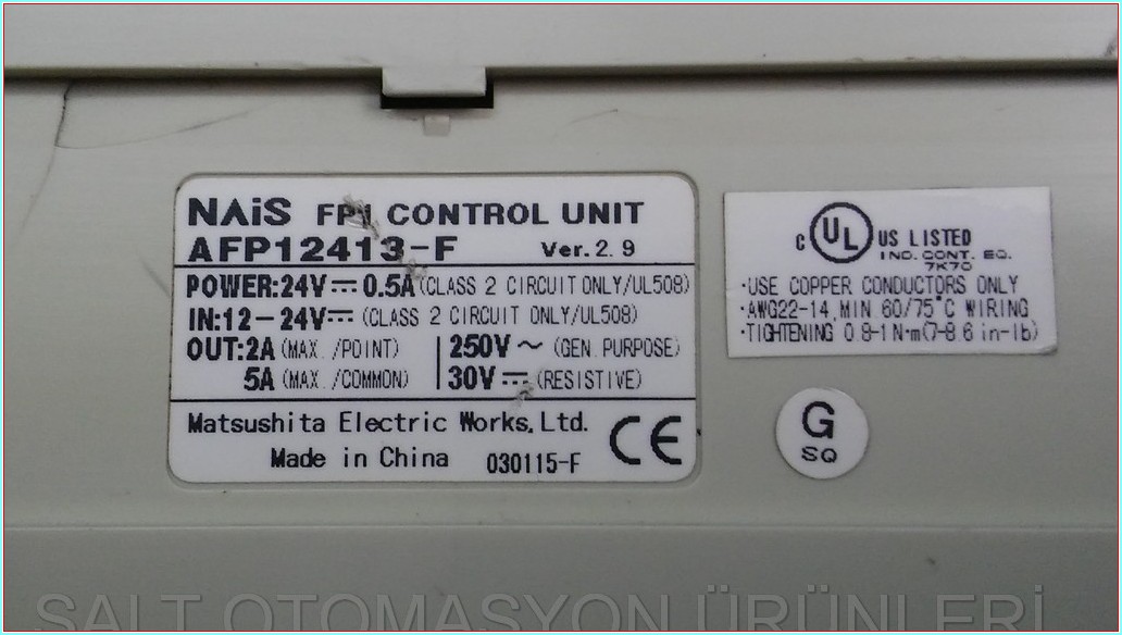 MATSUSHİTA NAİS FP1-C40 CONTROL UNIT KONTROL ÜNİTESİ PLC