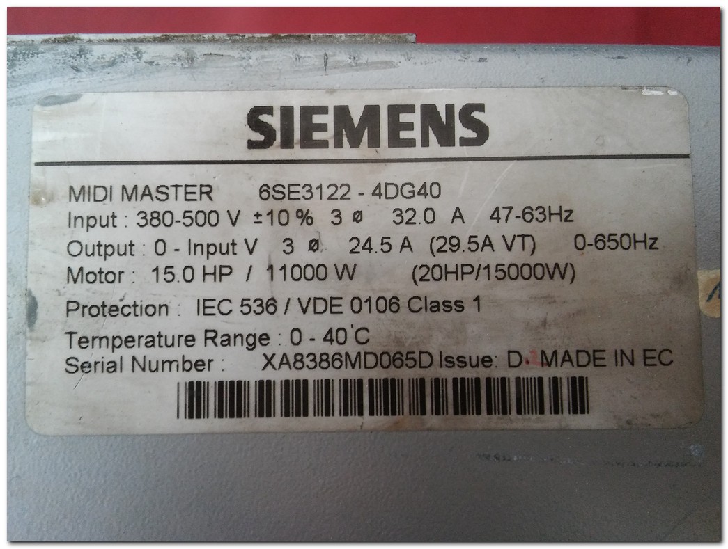 SIEMENS 6SE3122-4DG40 11KW SÜRÜCÜ MIDI MASTER INPUT 380-500V 1100W 11 KW INVERTER DRIVER