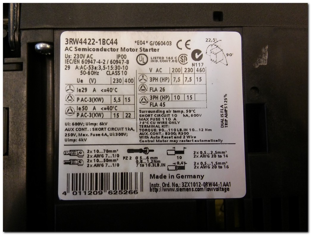 SIEMENS 3RW4422-1BC44 SIRIUS 15KW SOFT STARTER 15 KW YUMUŞAK YOL VERME