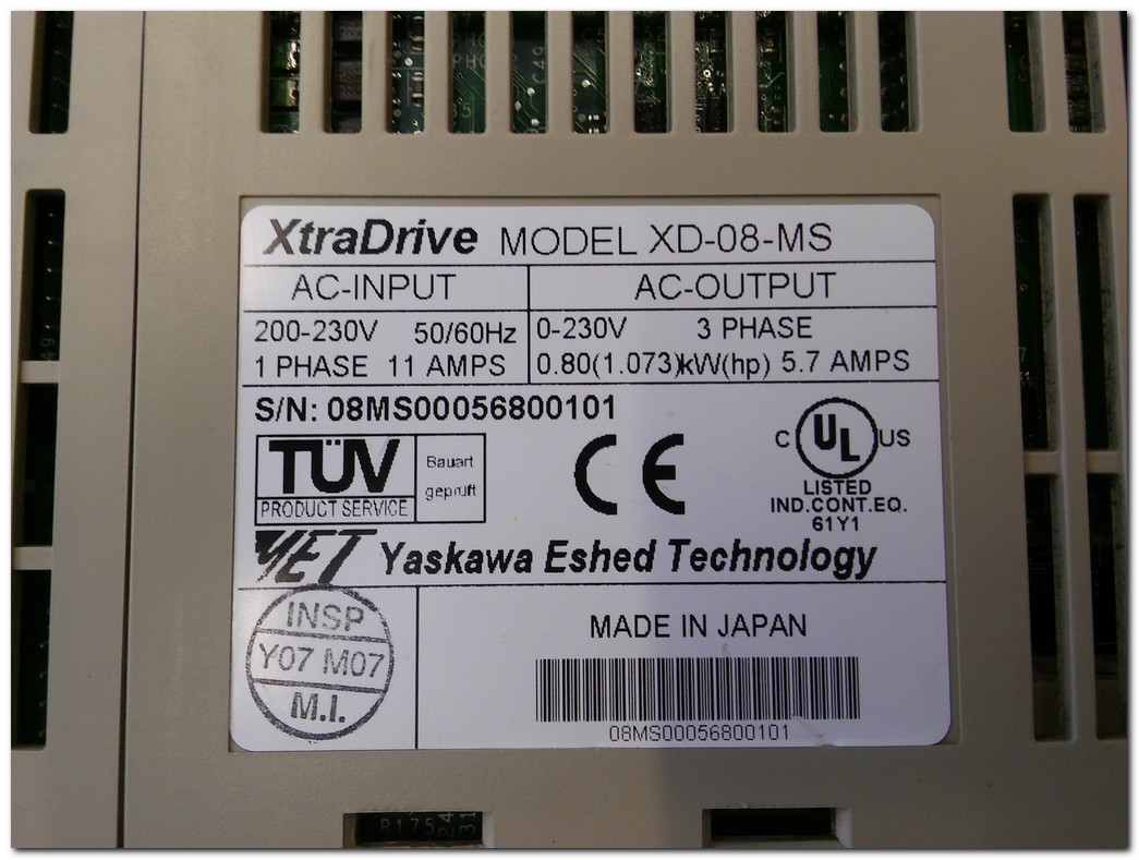 YASKAWA XD-08-MS XTRADRİVE XD-08 V2 91 1,073KW SERVO SÜRÜCÜ