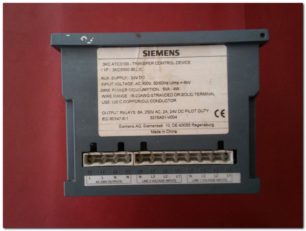 SIEMENS ATC3100 3KC TRANSFER KONTROL DEVICE OTOMATİK JENERATÖR KUMANDA CİHAZI