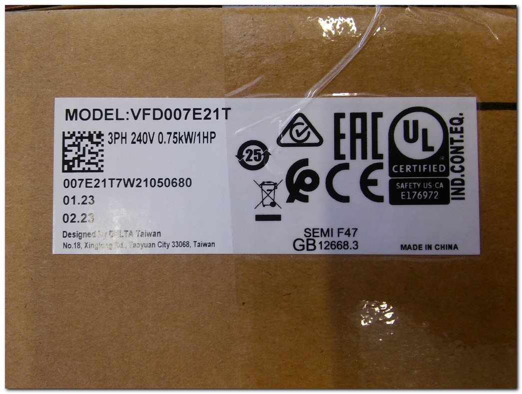 DELTA VFD007E21T 3PH 240V 0,75KW SÜRÜCÜ 3X240V SIFIR KUTULU