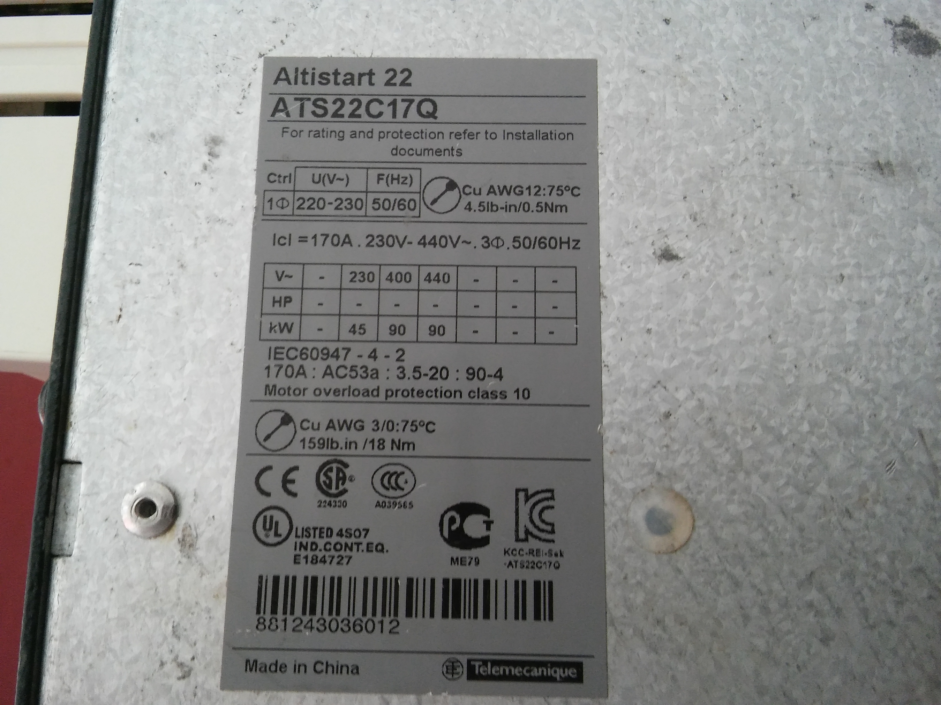 SCHNEİDER ATS22C17Q ALTİSTAR 22 90 KW SOFTSTARTER