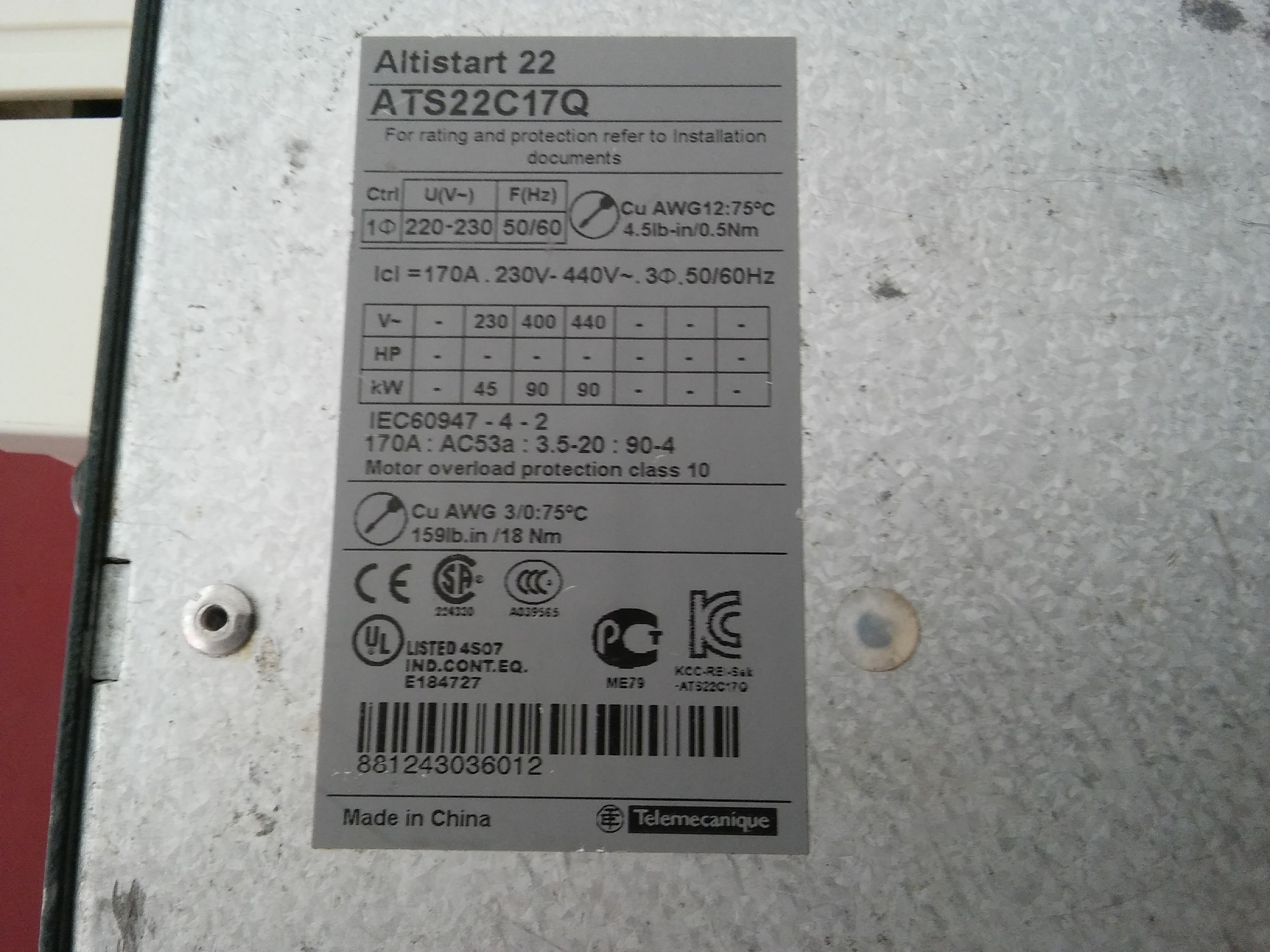 SCHNEİDER ATS22C17Q ALTİSTAR 22 90 KW SOFTSTARTER