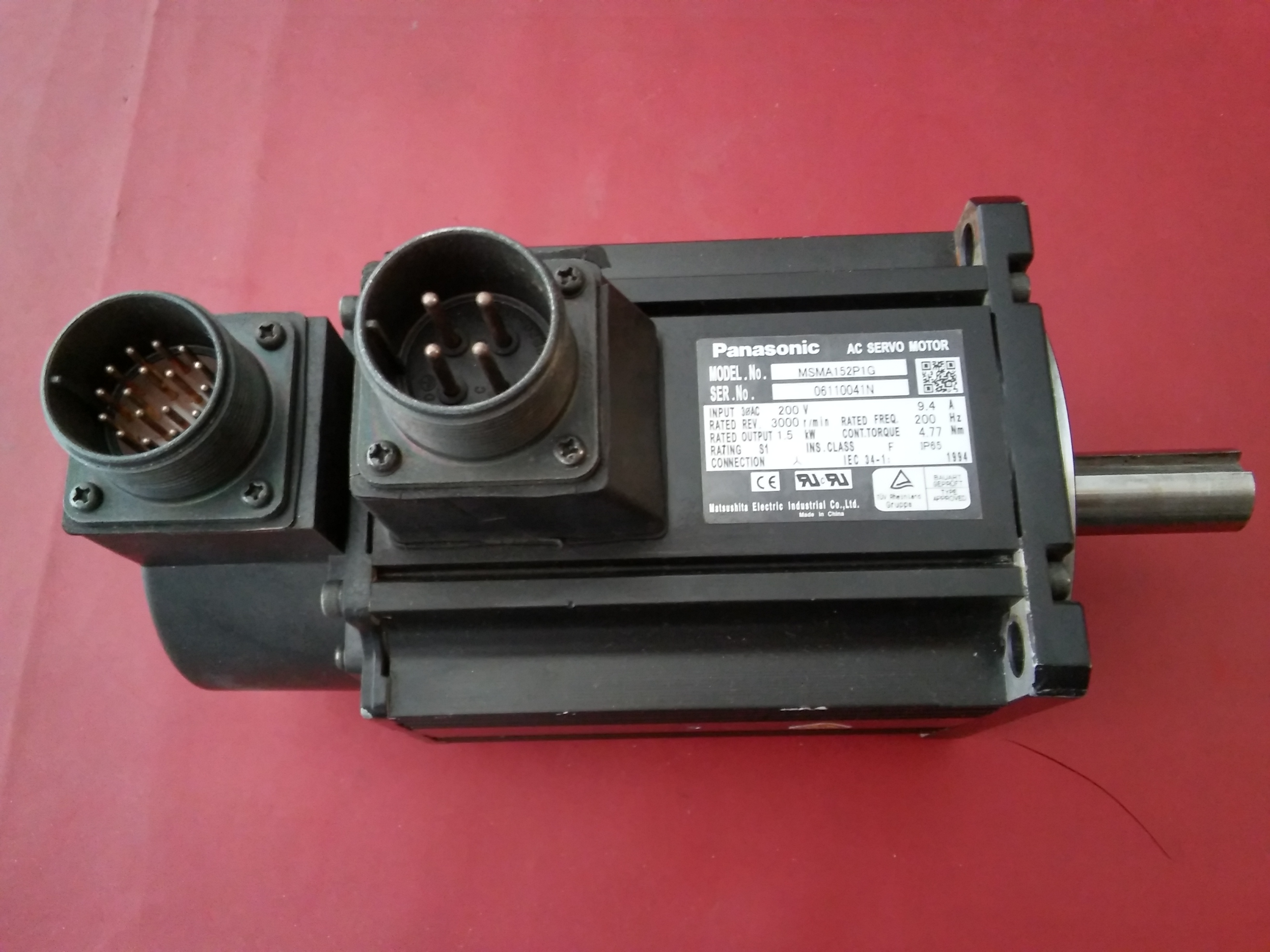 PANASONİC MSMA152P1G MSMA 1,5KW AC SERVO MOTOR