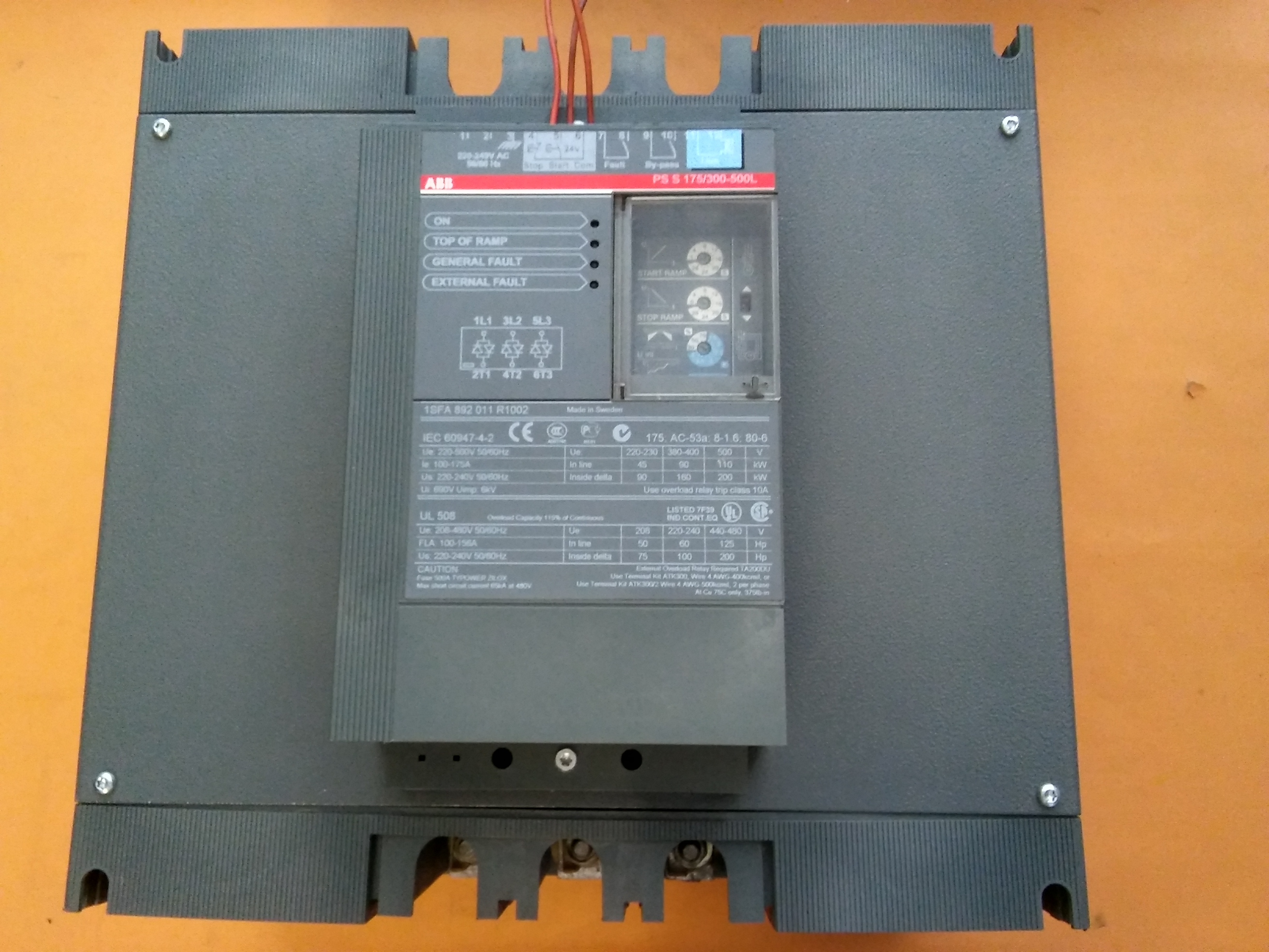 ABB PS S 175-300-500L  1SFA 892 011 R1002 1SFA892011R1002 90KW DELTA 160KW SOLFT STARTER
