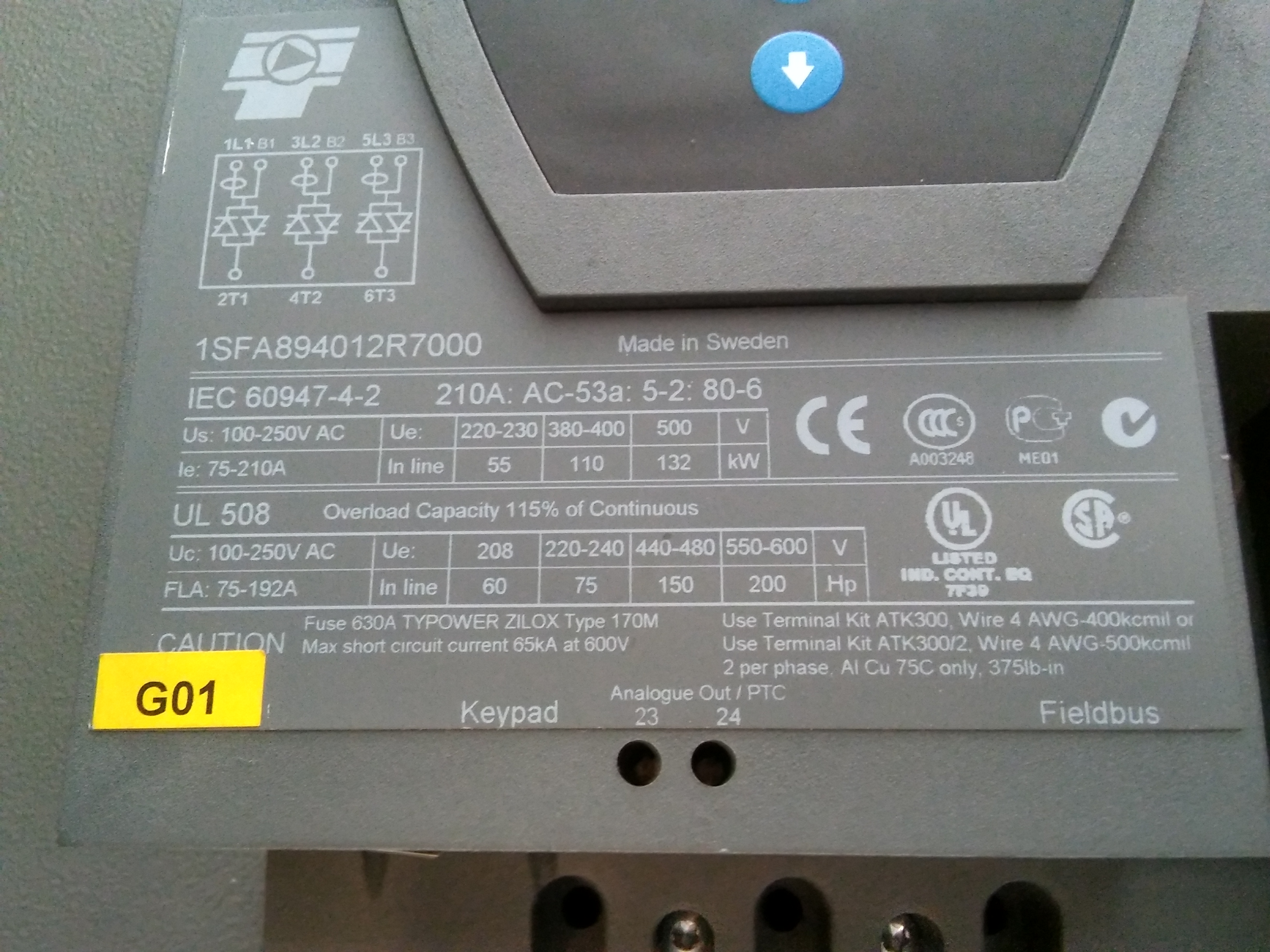 ABB PST210-600-70 1SFA894012R7000 110KW SOLFT STARTER DELTA BAGLANTIYA MÜSAİT