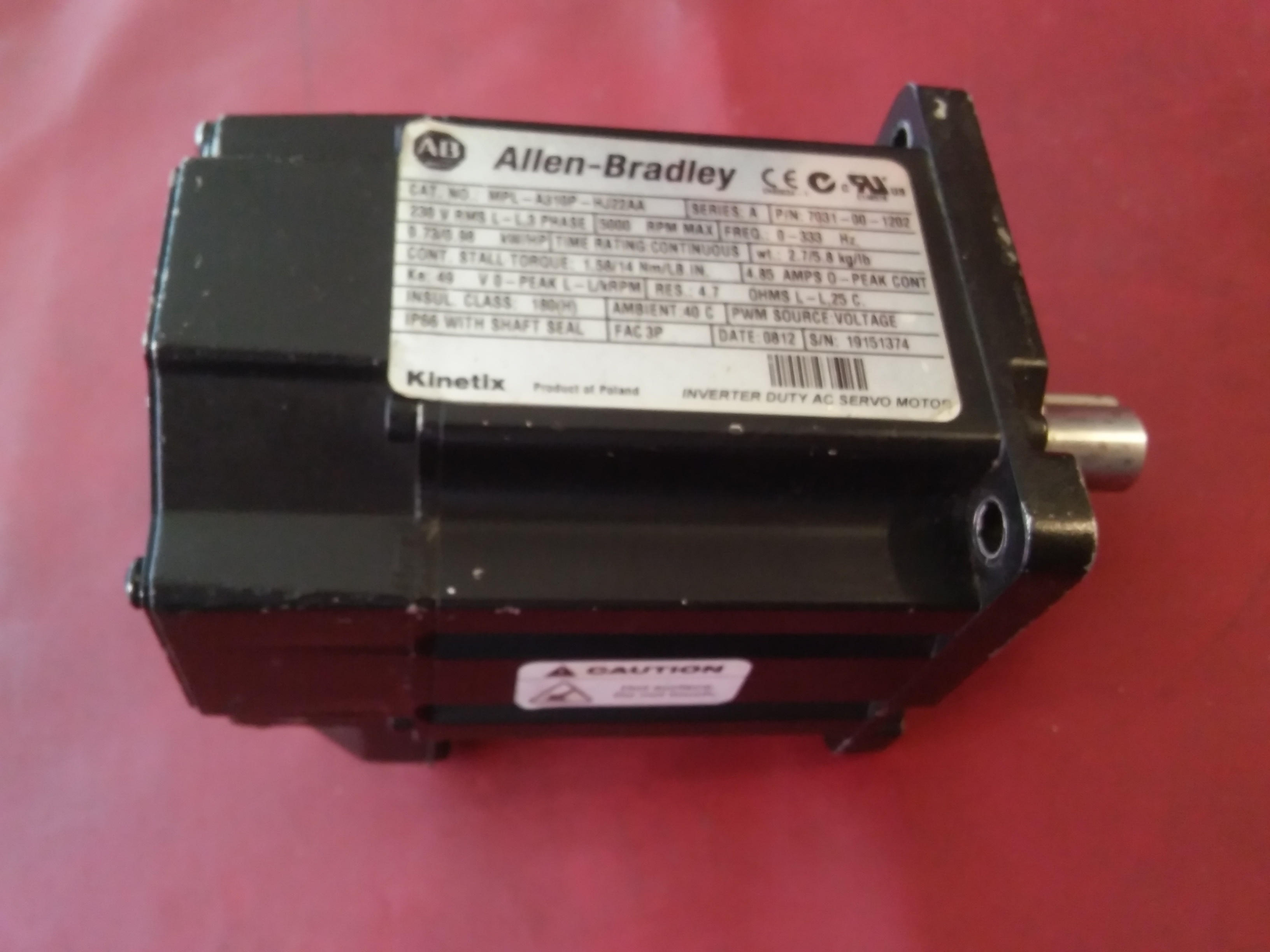 ALLEN BRADLEY MPL-A310P-HJ22AA CPL 0,73KW SERVO MOTOR